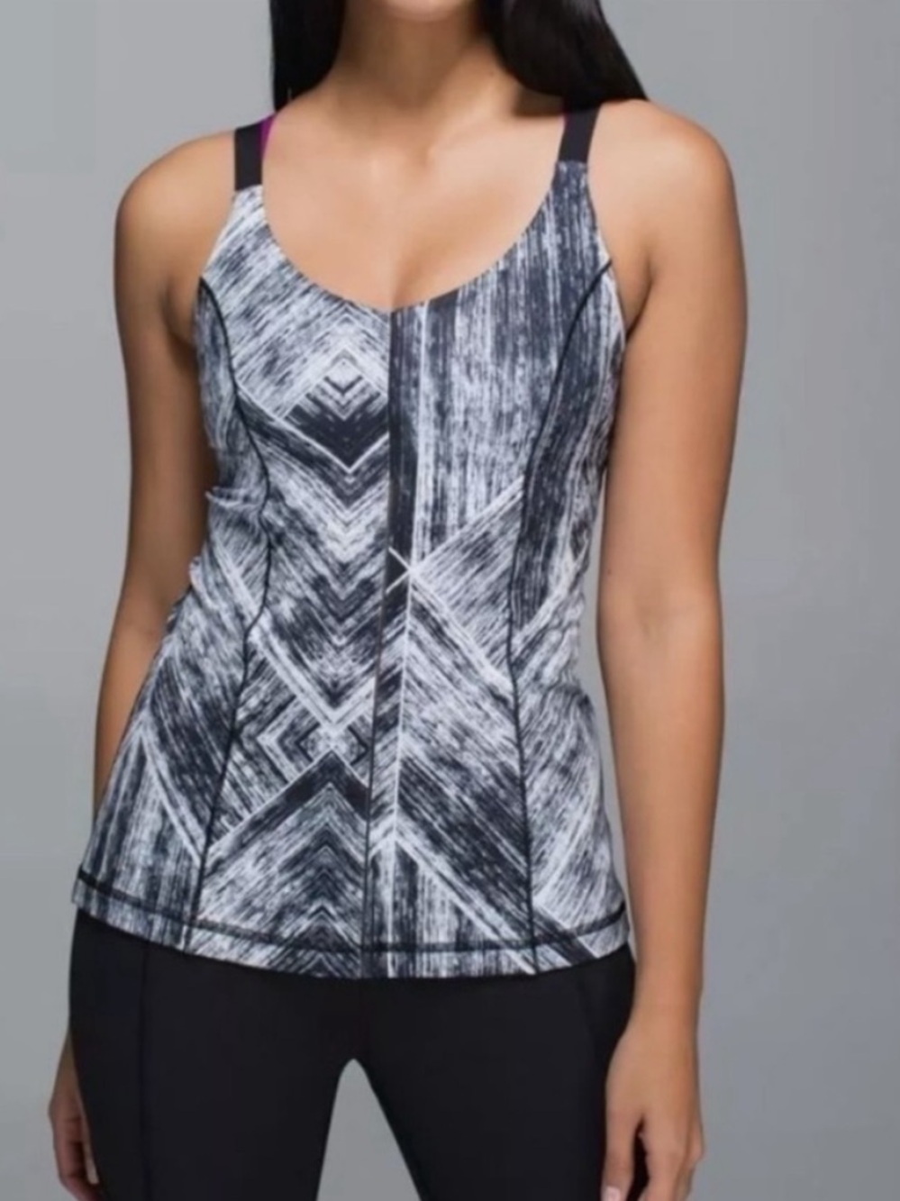 Lululemon Hot To Street Tank Heat Wave White Black Regal Plum Strappy Back